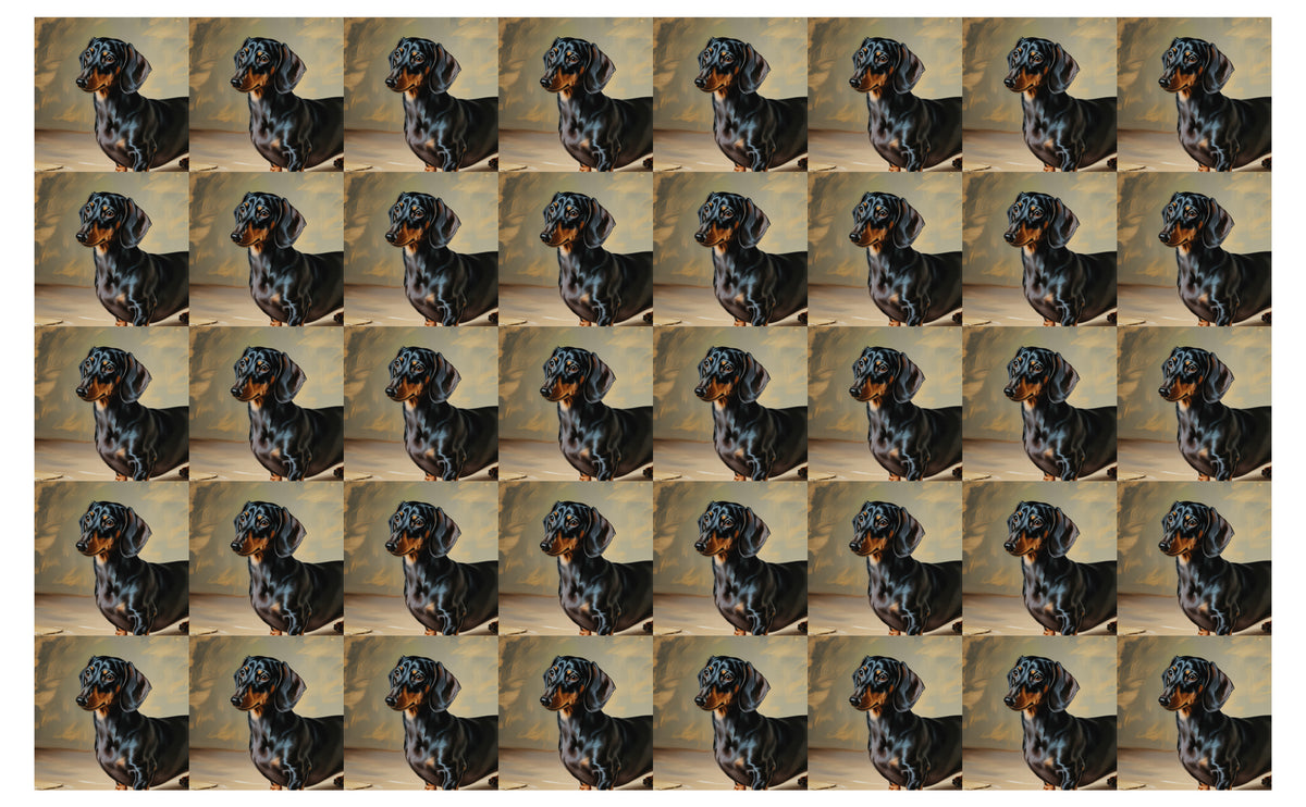 DecoCraft - Scenic Tiles Series - Oil Painting Pets - Daschund