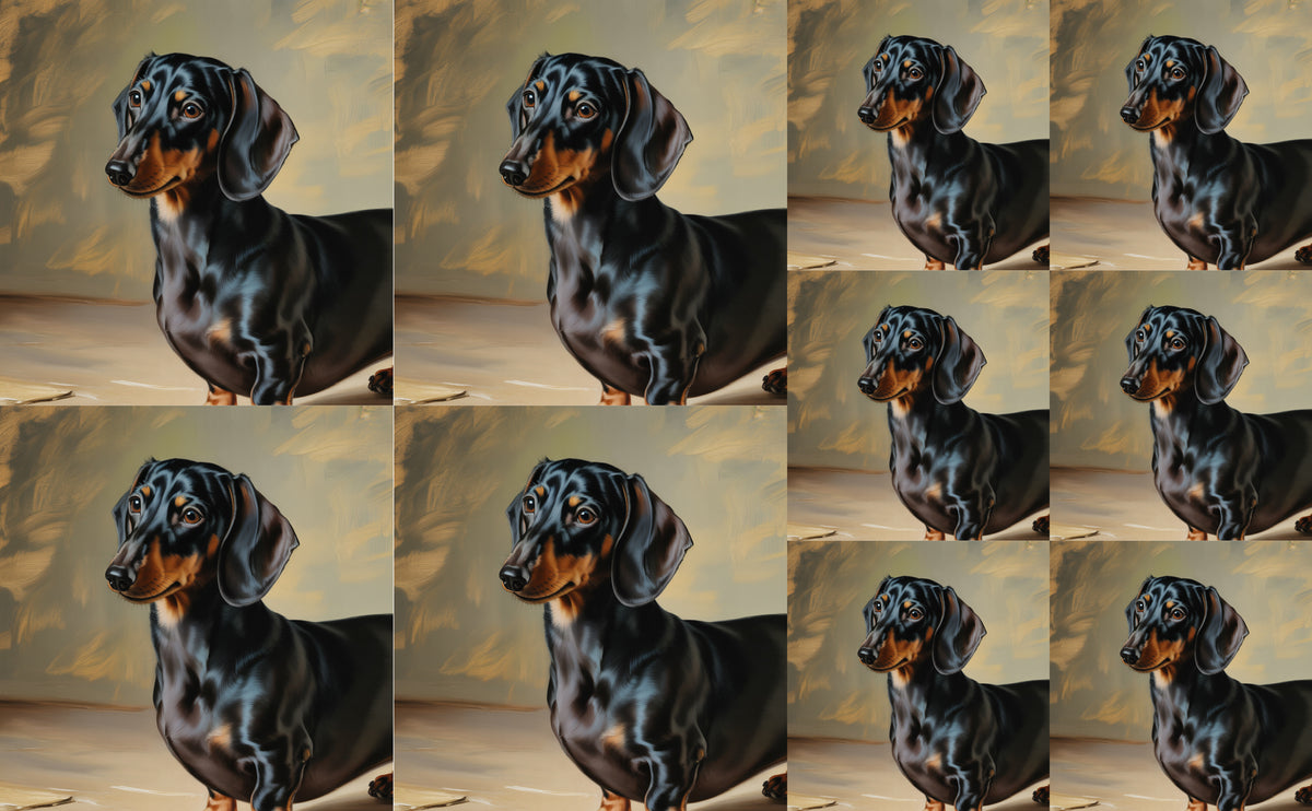 DecoCraft - Scenic Tiles Series - Oil Painting Pets - Daschund