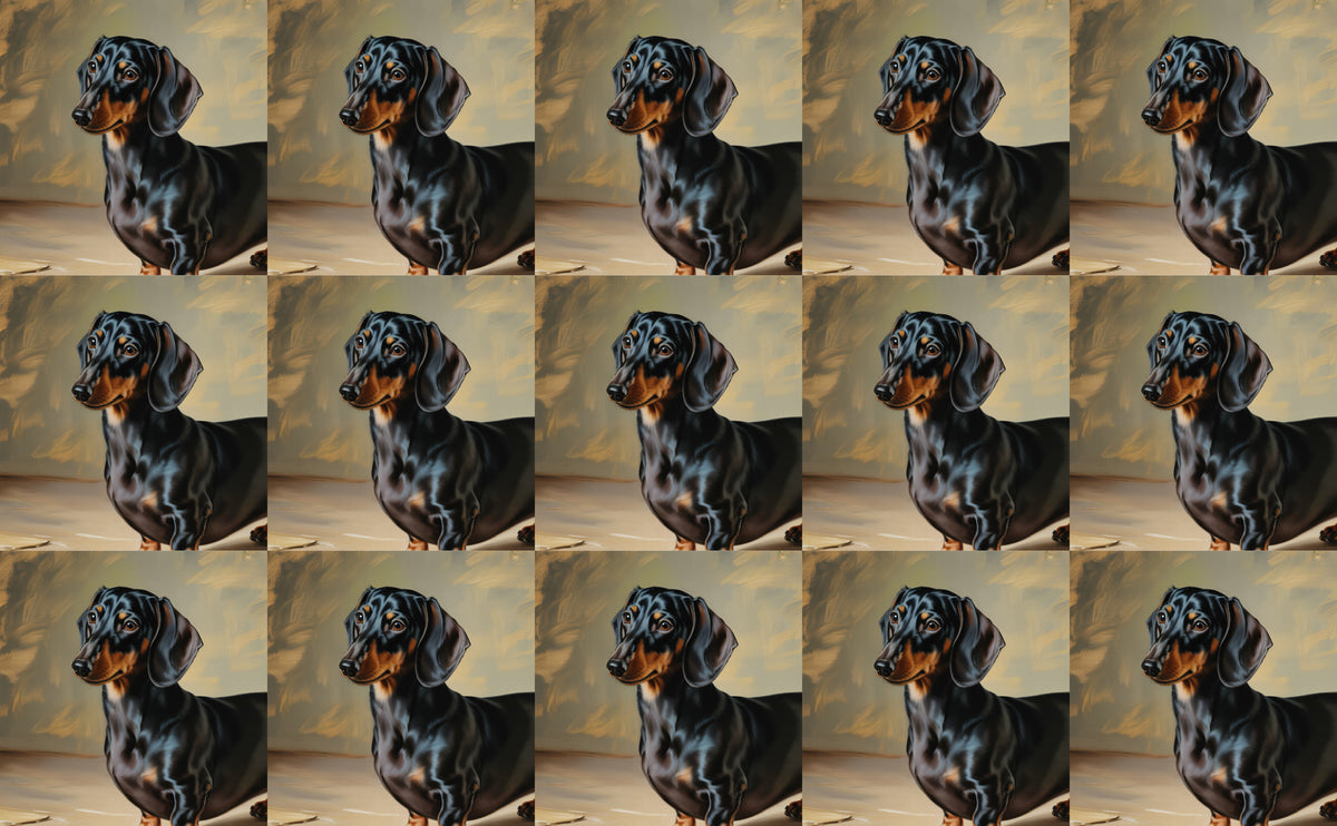 DecoCraft - Scenic Tiles Series - Oil Painting Pets - Daschund