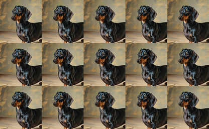 DecoCraft - Scenic Tiles Series - Oil Painting Pets - Daschund