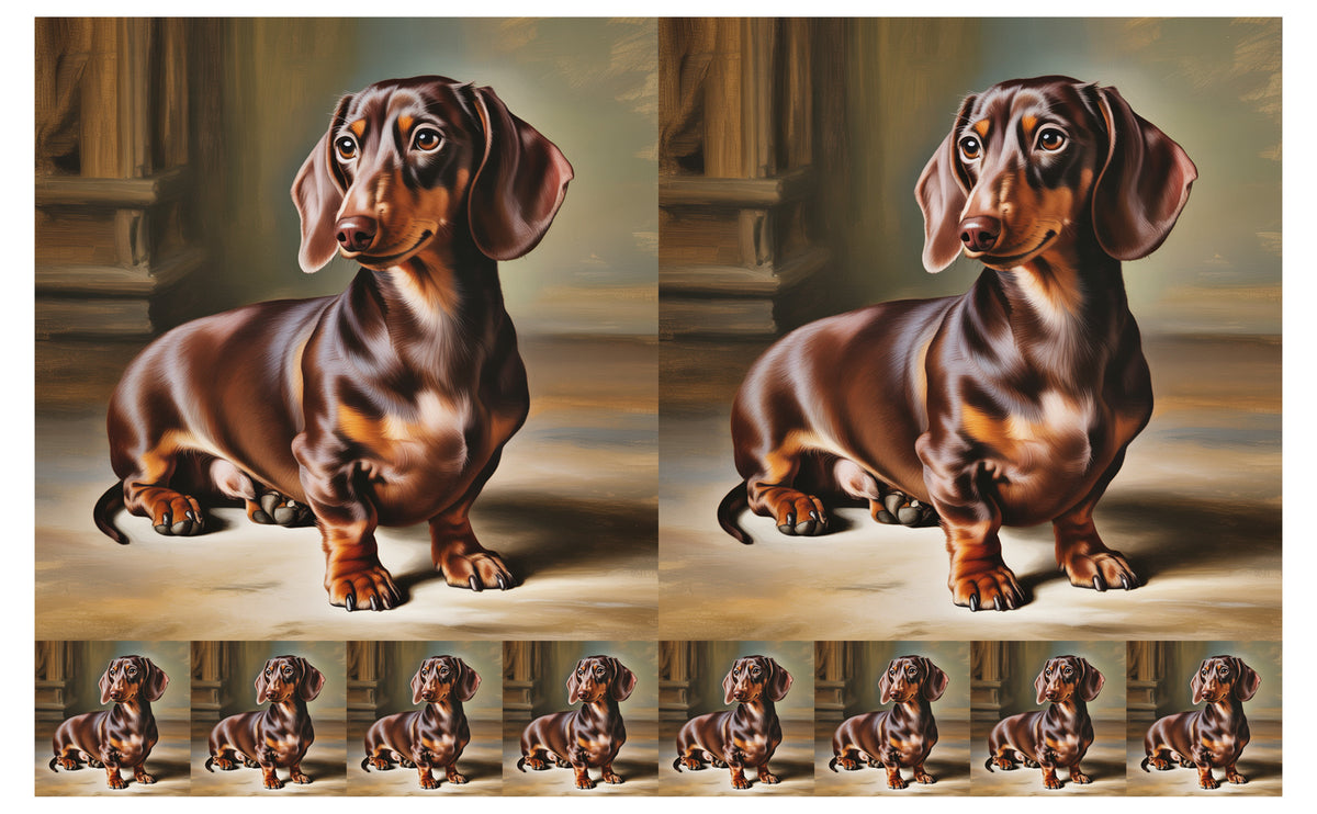 DecoCraft - Scenic Tiles Series - Oil Painting Pets - Daschund II