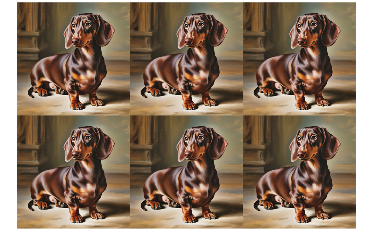 DecoCraft - Scenic Tiles Series - Oil Painting Pets - Daschund II