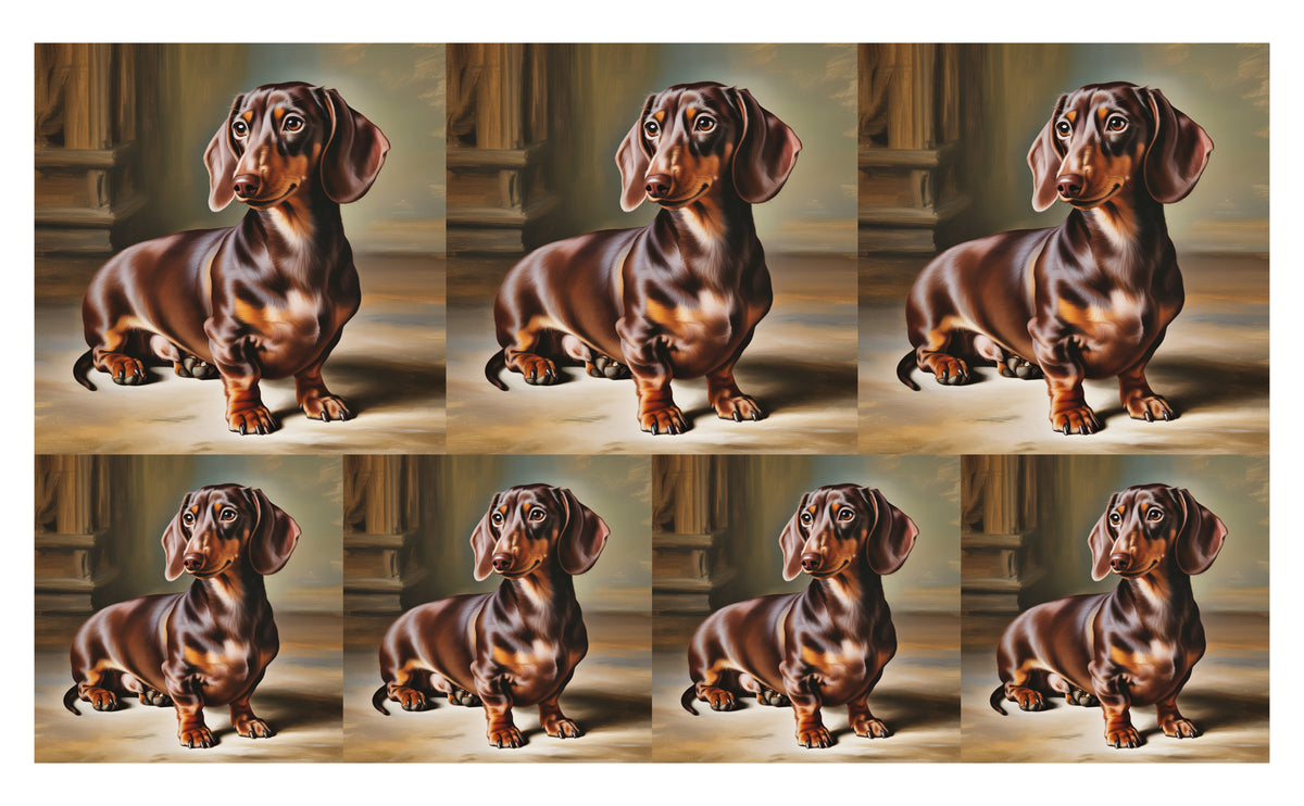 DecoCraft - Scenic Tiles Series - Oil Painting Pets - Daschund II