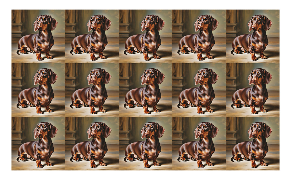 DecoCraft - Scenic Tiles Series - Oil Painting Pets - Daschund II
