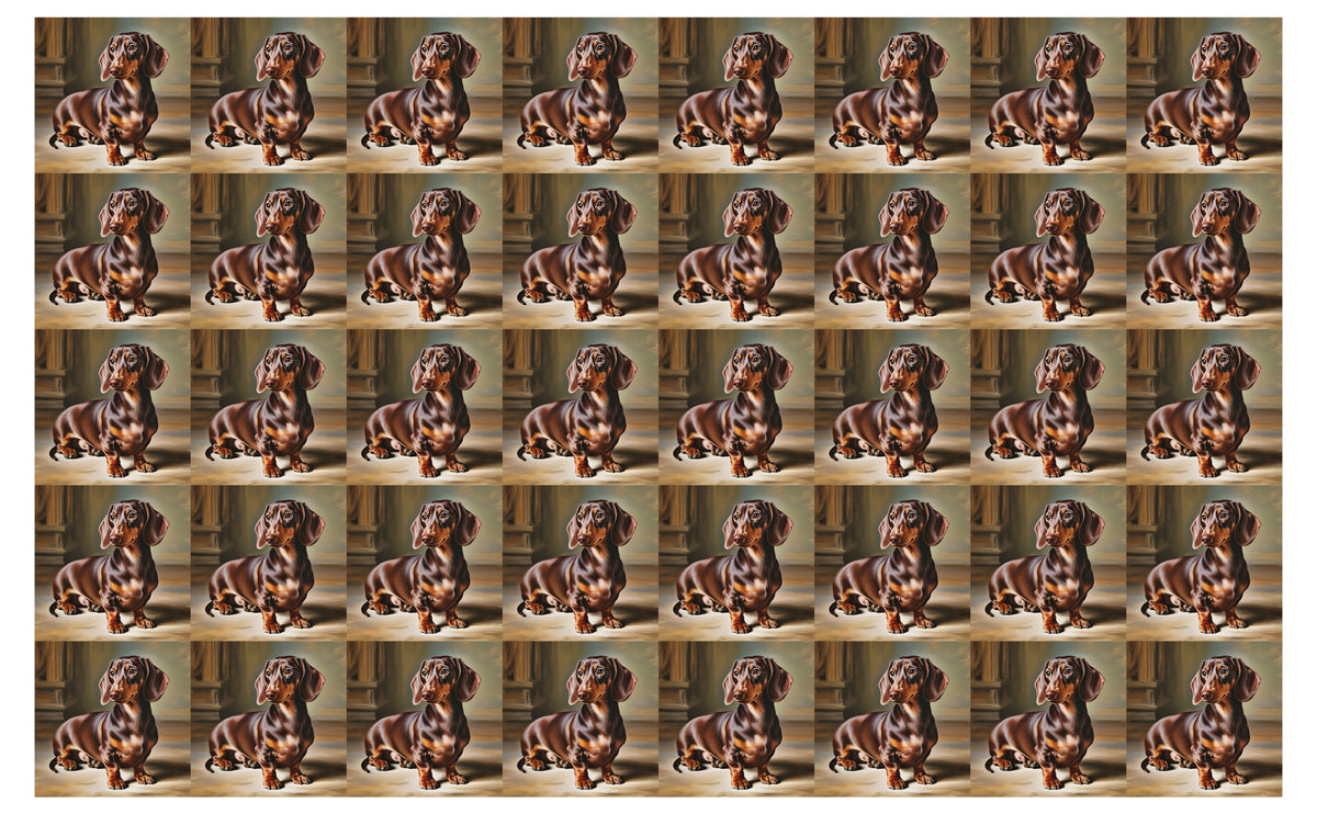 DecoCraft - Scenic Tiles Series - Oil Painting Pets - Daschund II