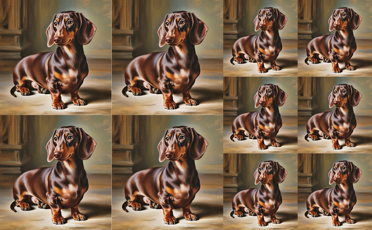 DecoCraft - Scenic Tiles Series - Oil Painting Pets - Daschund II
