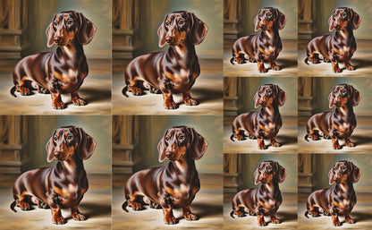 DecoCraft - Scenic Tiles Series - Oil Painting Pets - Daschund II