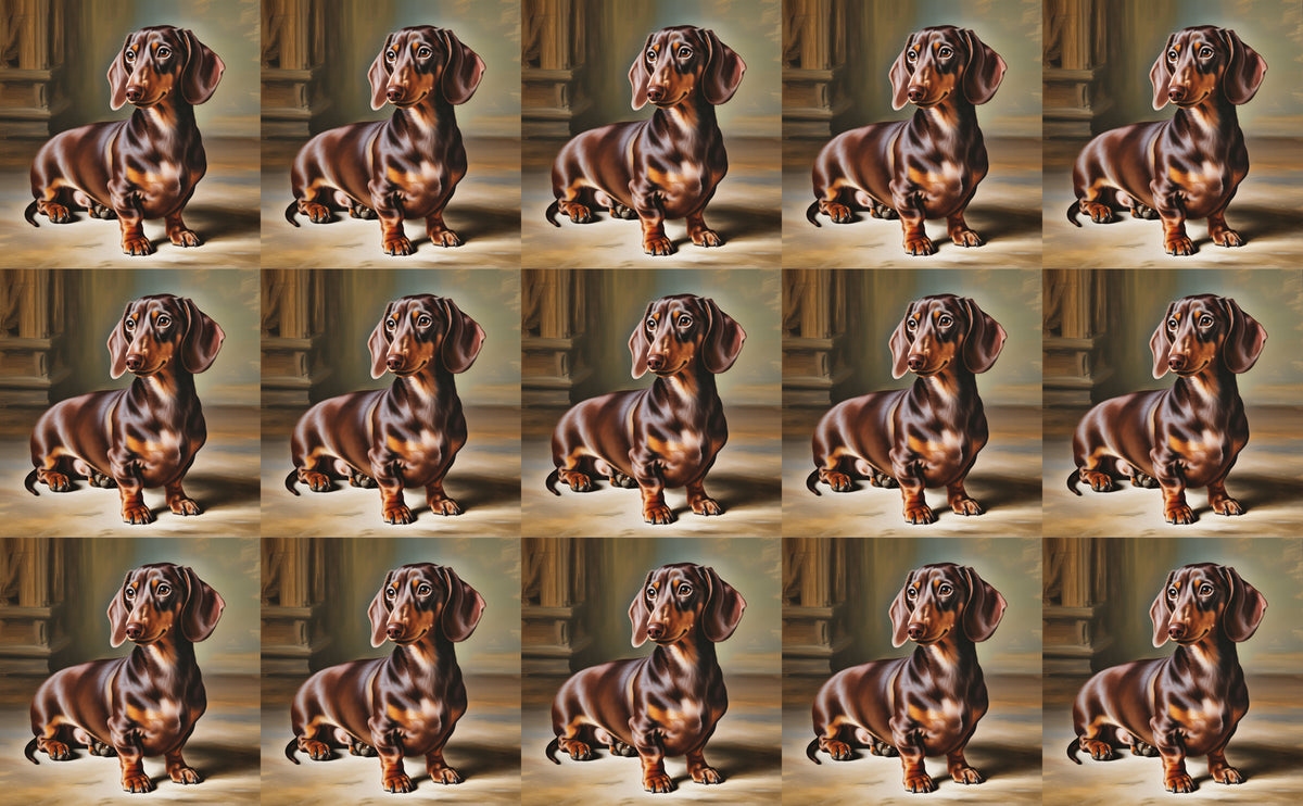 DecoCraft - Scenic Tiles Series - Oil Painting Pets - Daschund II