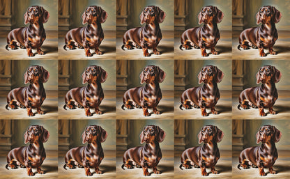 DecoCraft - Scenic Tiles Series - Oil Painting Pets - Daschund II