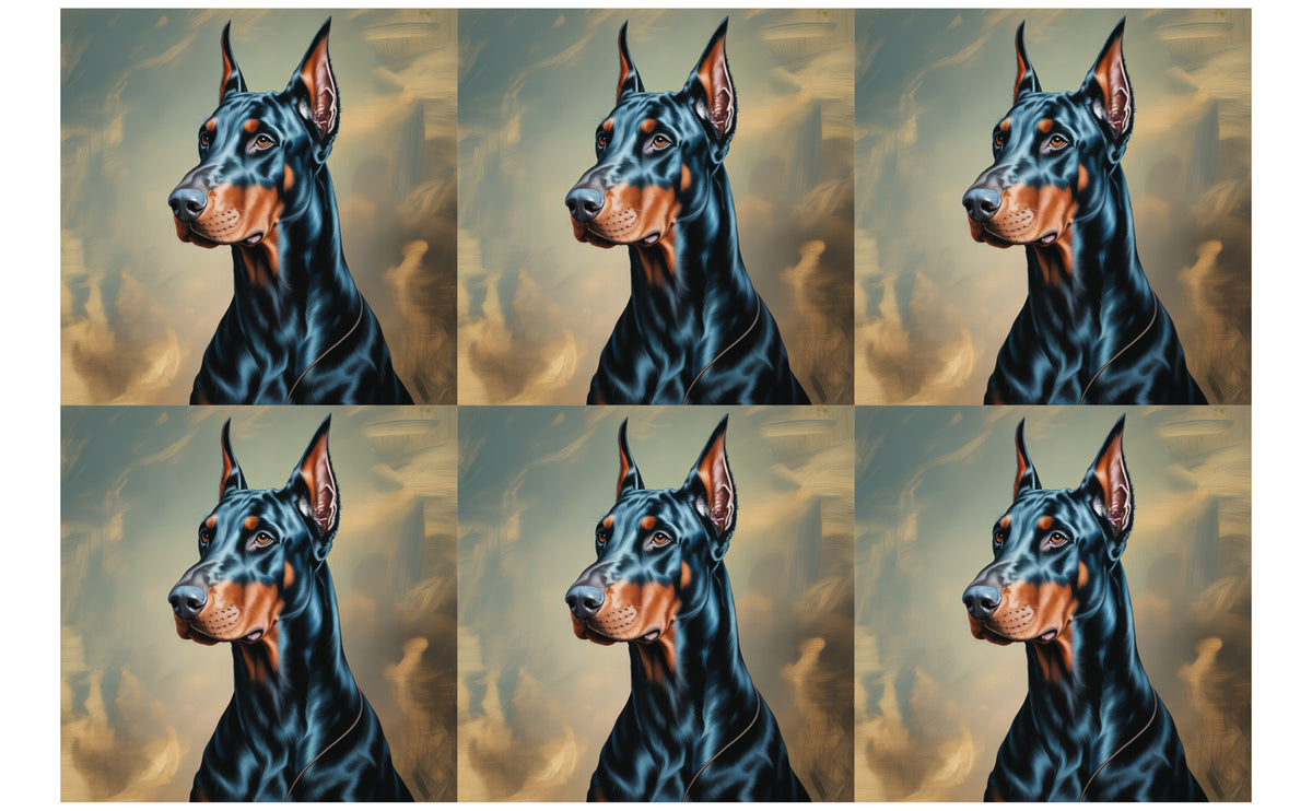 DecoCraft - Scenic Tiles Series - Oil Painting Pets - Doberman