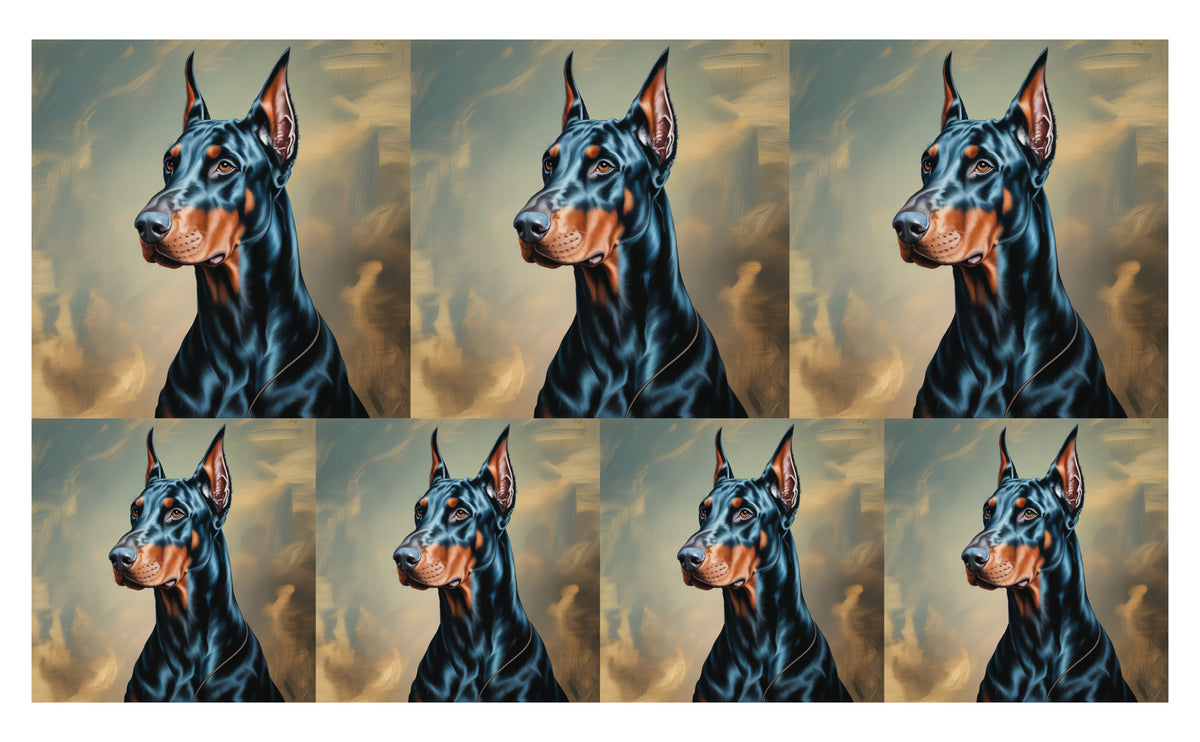 DecoCraft - Scenic Tiles Series - Oil Painting Pets - Doberman