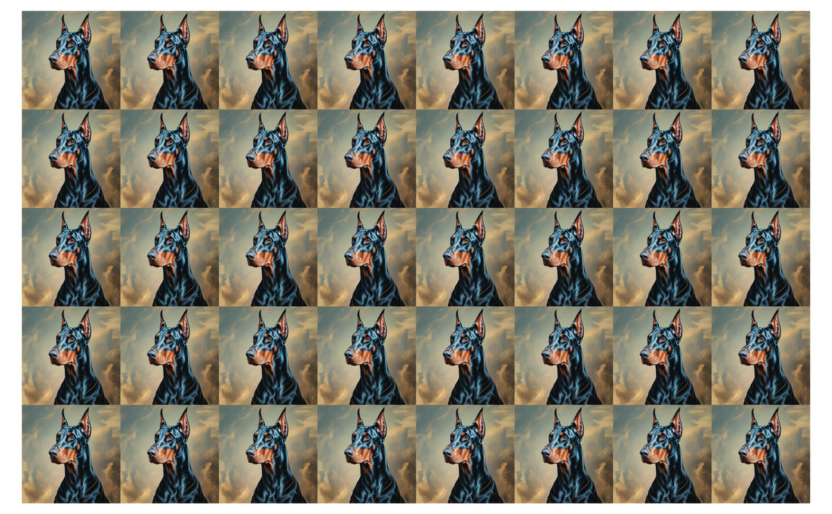 DecoCraft - Scenic Tiles Series - Oil Painting Pets - Doberman