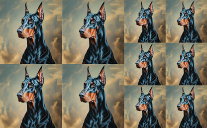 DecoCraft - Scenic Tiles Series - Oil Painting Pets - Doberman