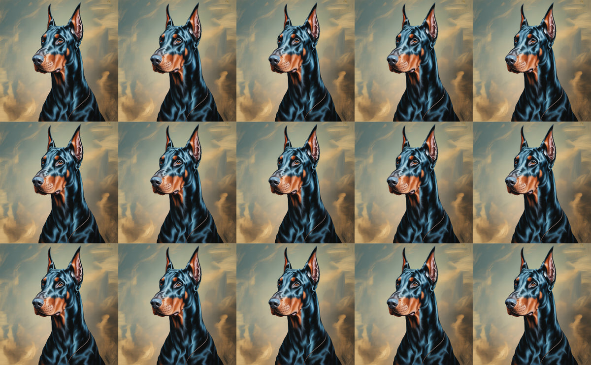 DecoCraft - Scenic Tiles Series - Oil Painting Pets - Doberman