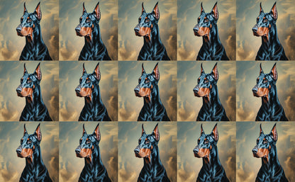 DecoCraft - Scenic Tiles Series - Oil Painting Pets - Doberman