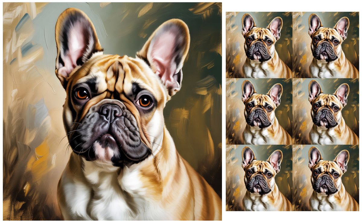 DecoCraft - Scenic Tiles Series - Oil Painting Pets - French Bulldog
