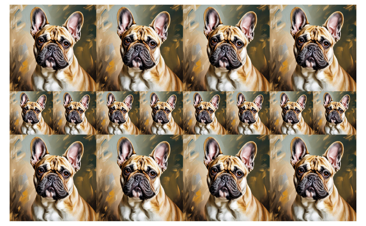 DecoCraft - Scenic Tiles Series - Oil Painting Pets - French Bulldog