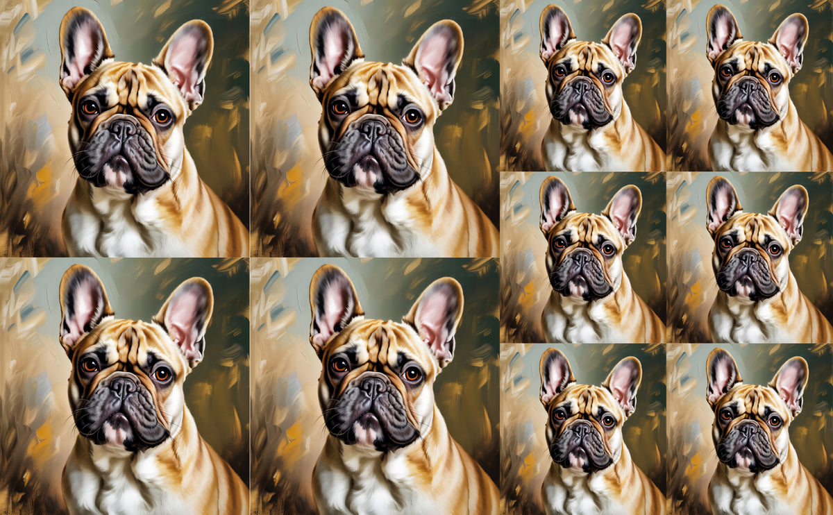DecoCraft - Scenic Tiles Series - Oil Painting Pets - French Bulldog