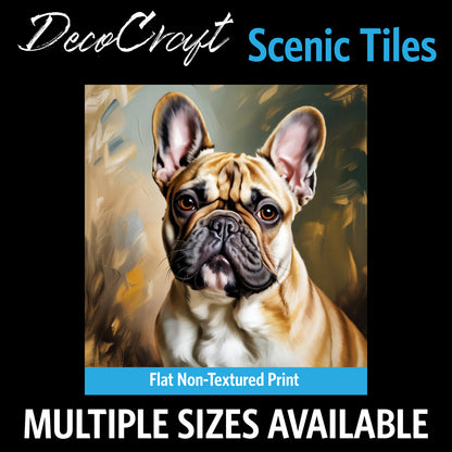 DecoCraft - Scenic Tiles Series - Oil Painting Pets - French Bulldog