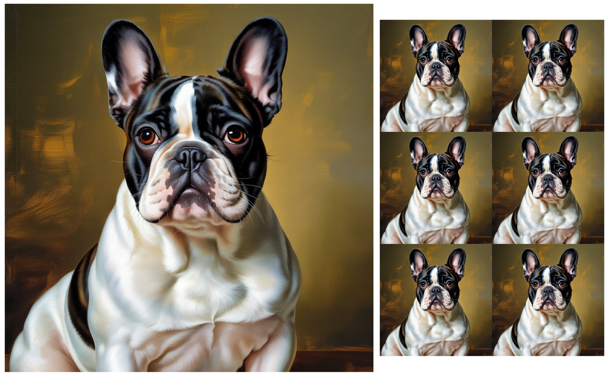 DecoCraft - Scenic Tiles Series - Oil Painting Pets - French Bulldog II