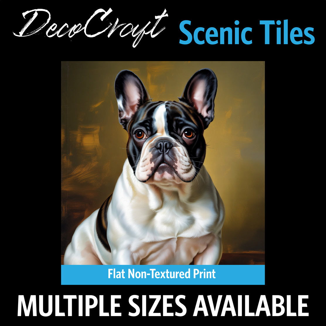 DecoCraft - Scenic Tiles Series - Oil Painting Pets - French Bulldog II