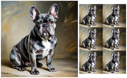 DecoCraft - Scenic Tiles Series - Oil Painting Pets - French Bulldog III