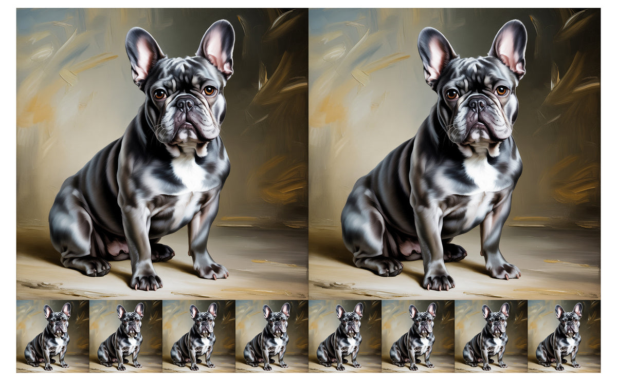 DecoCraft - Scenic Tiles Series - Oil Painting Pets - French Bulldog III