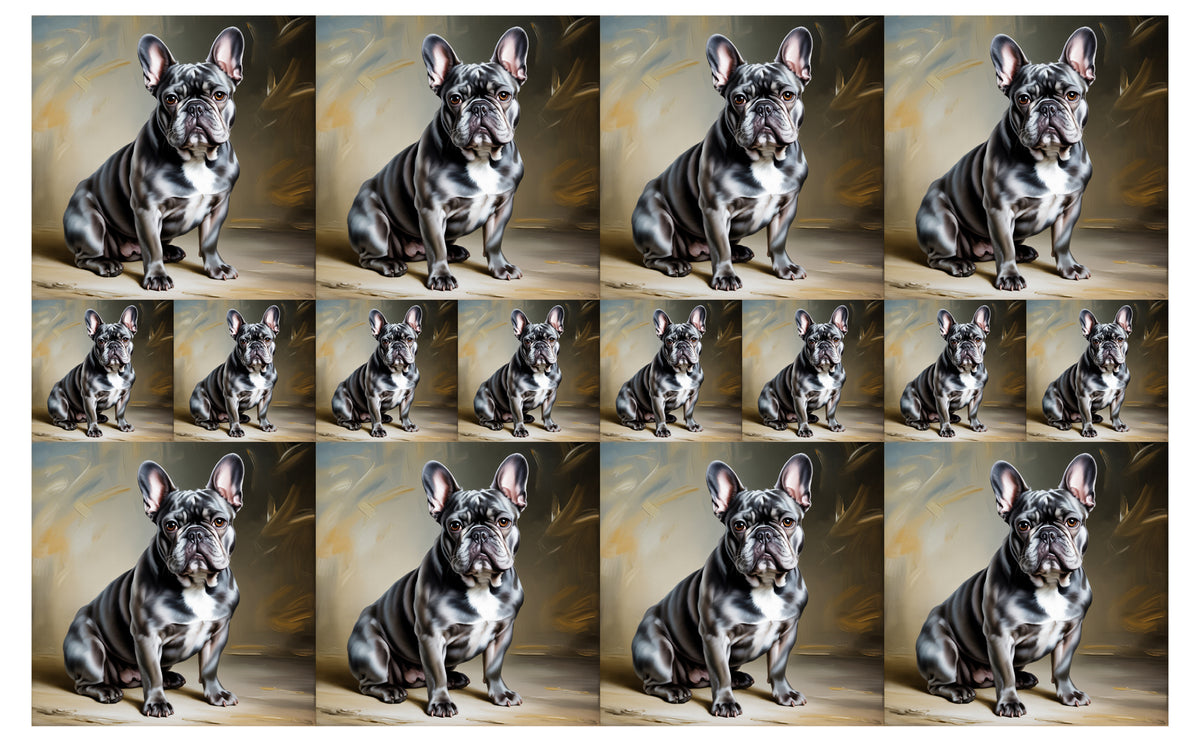 DecoCraft - Scenic Tiles Series - Oil Painting Pets - French Bulldog III