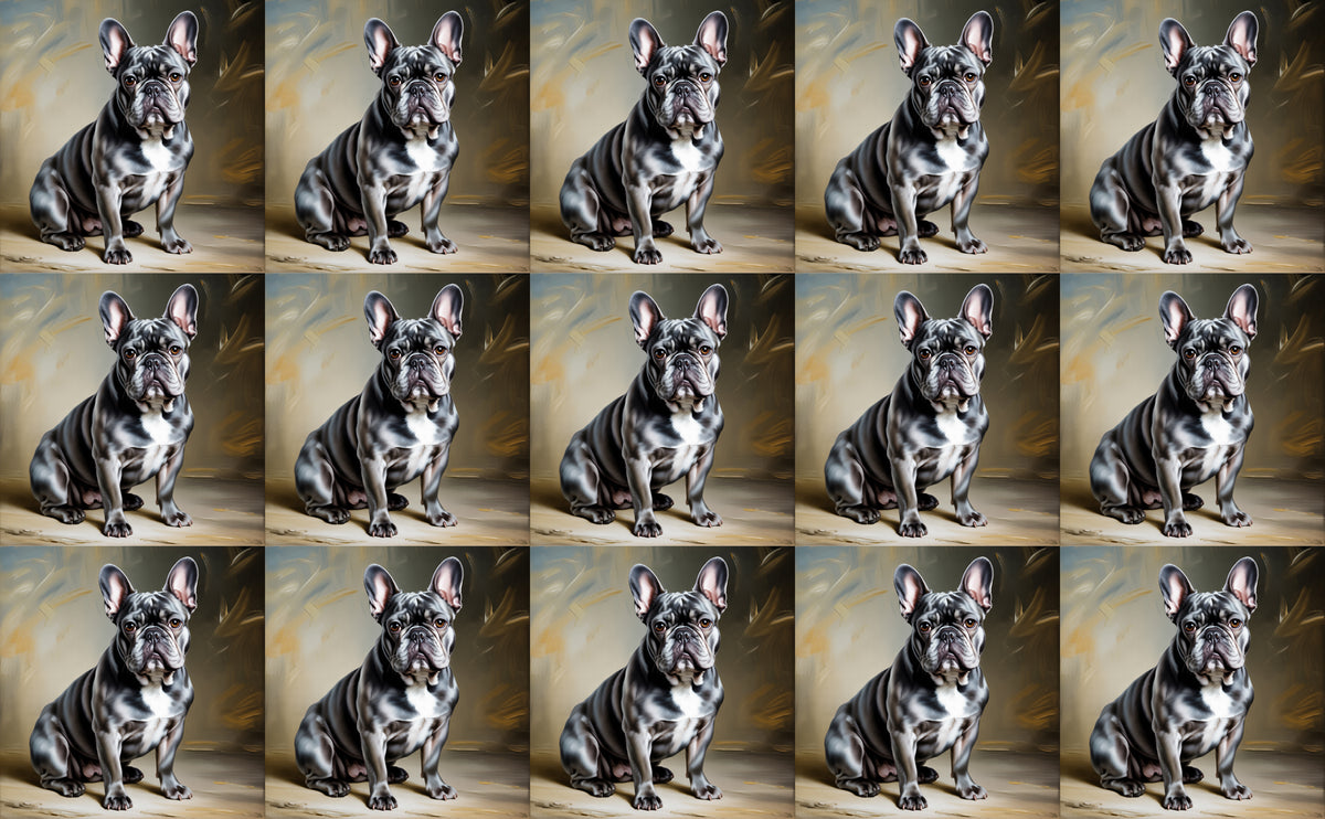 DecoCraft - Scenic Tiles Series - Oil Painting Pets - French Bulldog III