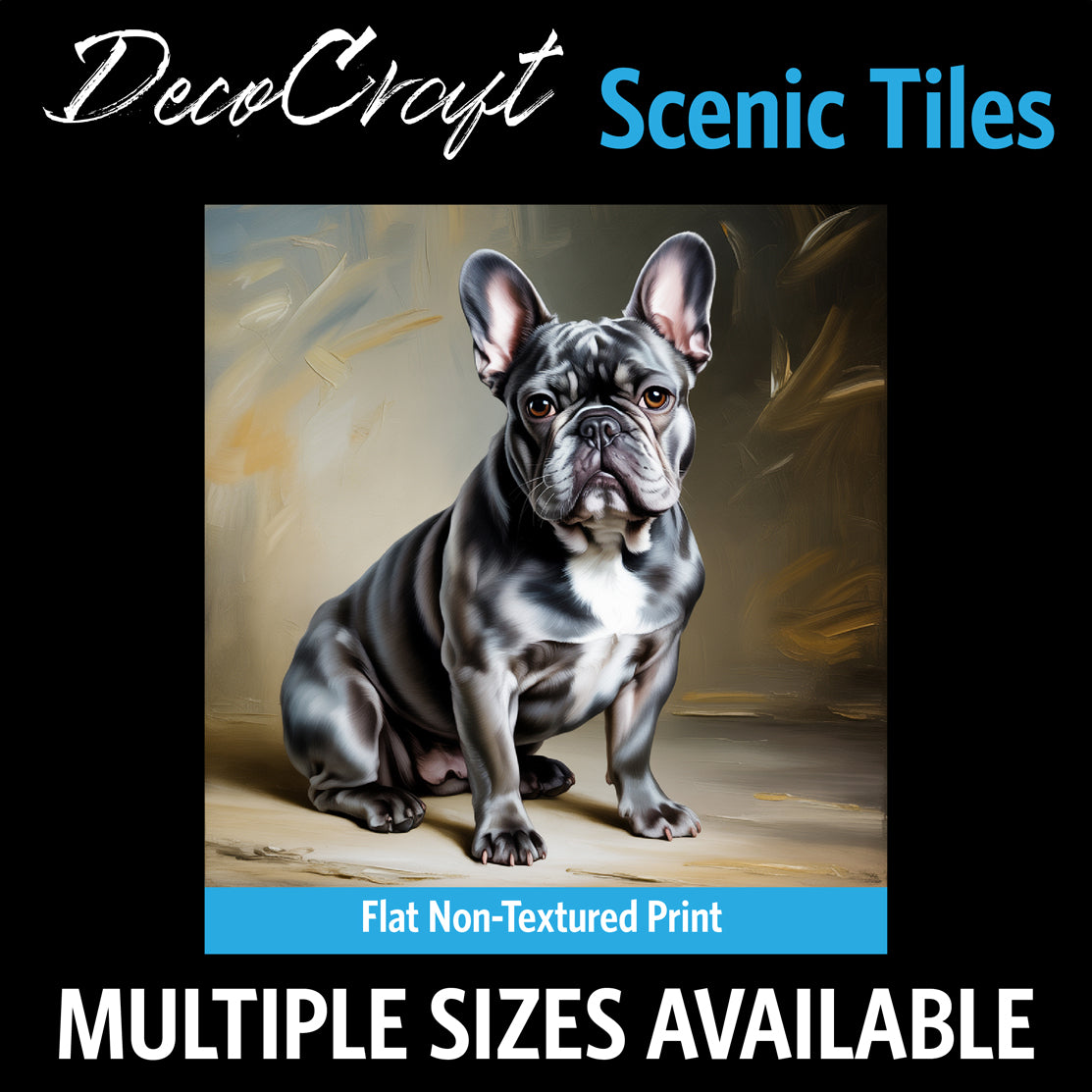 DecoCraft - Scenic Tiles Series - Oil Painting Pets - French Bulldog III