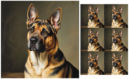 DecoCraft - Scenic Tiles Series - Oil Painting Pets - German Shepherd