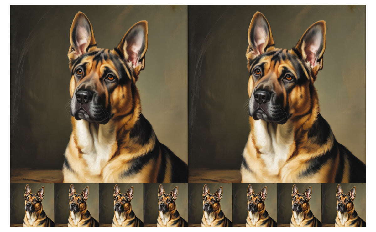 DecoCraft - Scenic Tiles Series - Oil Painting Pets - German Shepherd