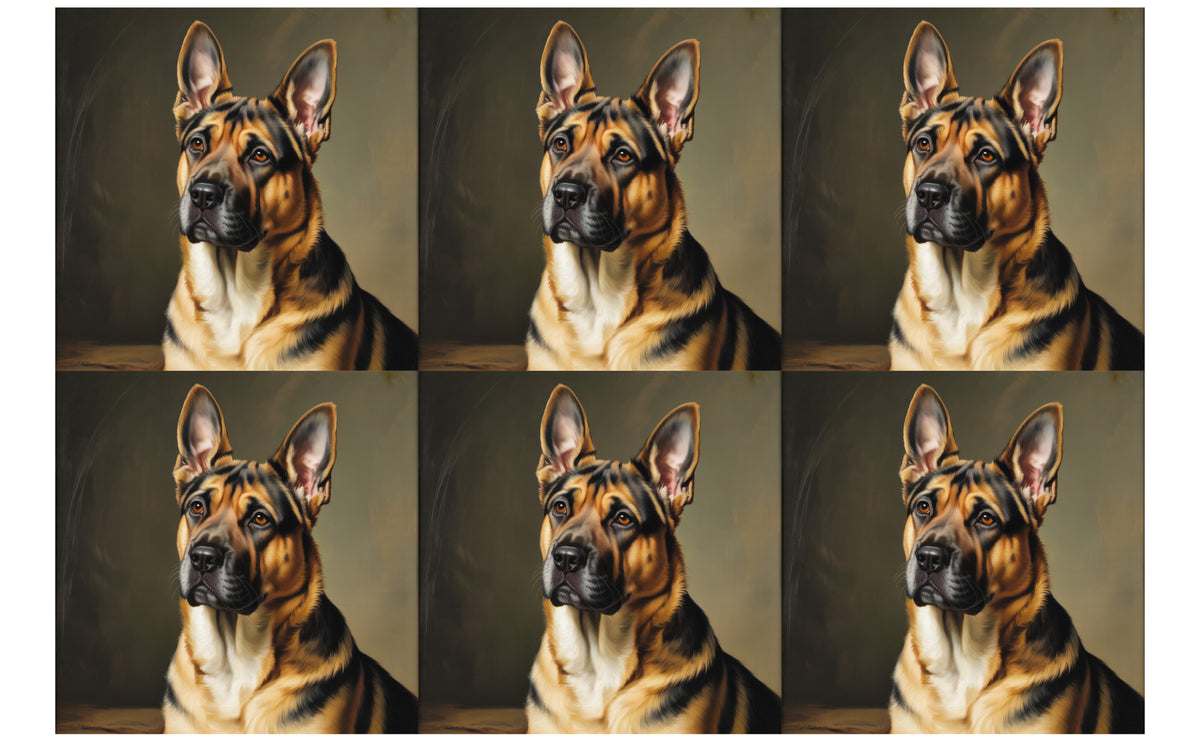 DecoCraft - Scenic Tiles Series - Oil Painting Pets - German Shepherd