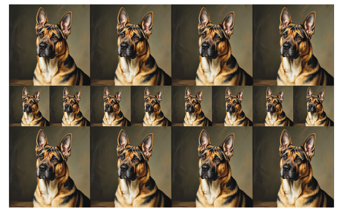 DecoCraft - Scenic Tiles Series - Oil Painting Pets - German Shepherd