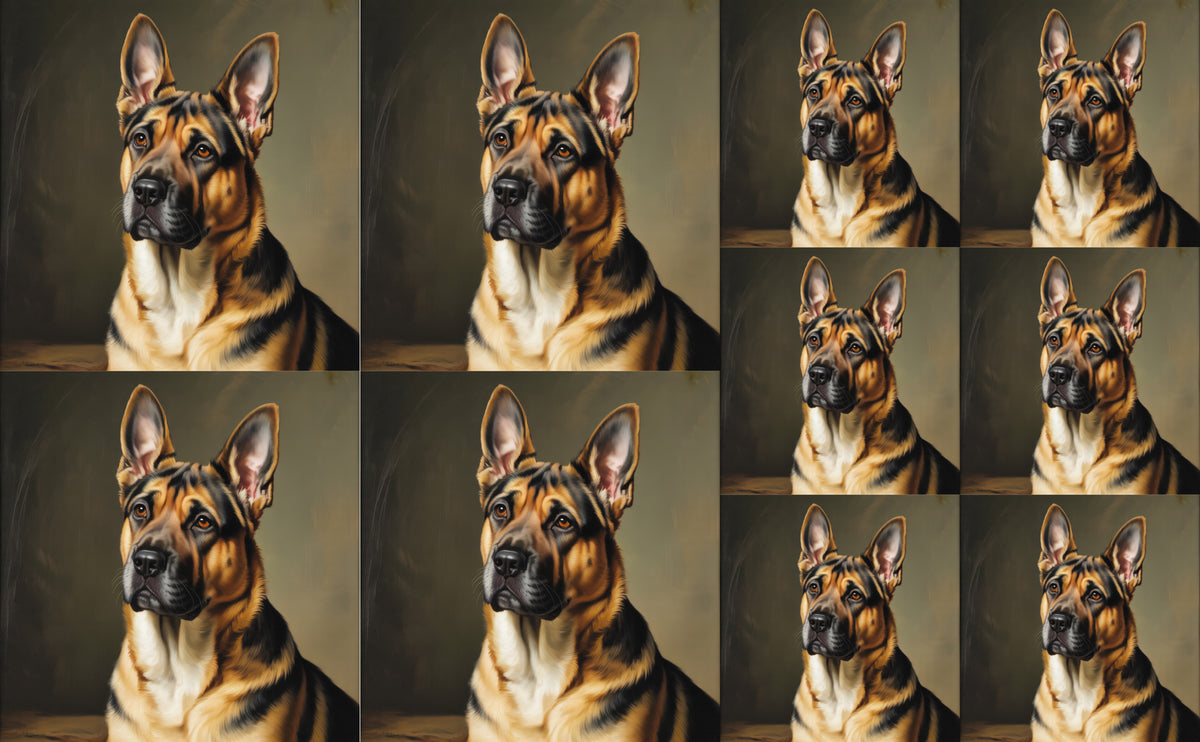 DecoCraft - Scenic Tiles Series - Oil Painting Pets - German Shepherd