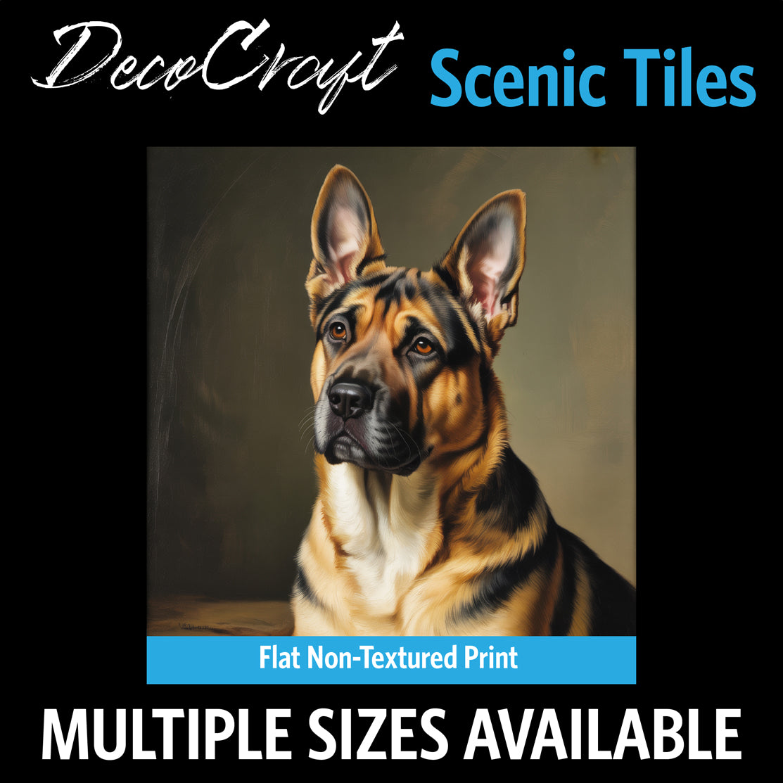 DecoCraft - Scenic Tiles Series - Oil Painting Pets - German Shepherd
