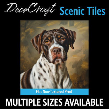 DecoCraft - Scenic Tiles Series - Oil Painting Pets - German Shorthaired Pointer