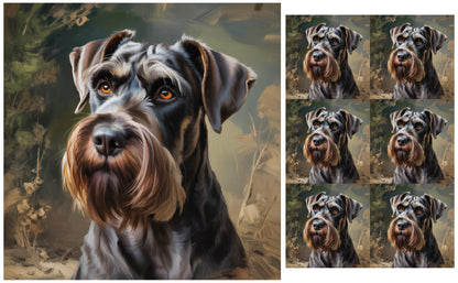 DecoCraft - Scenic Tiles Series - Oil Painting Pets - Giant Schnauzer