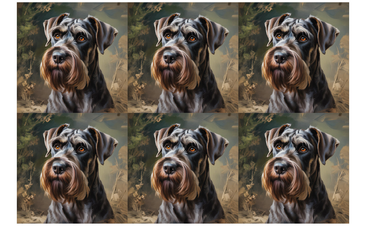 DecoCraft - Scenic Tiles Series - Oil Painting Pets - Giant Schnauzer