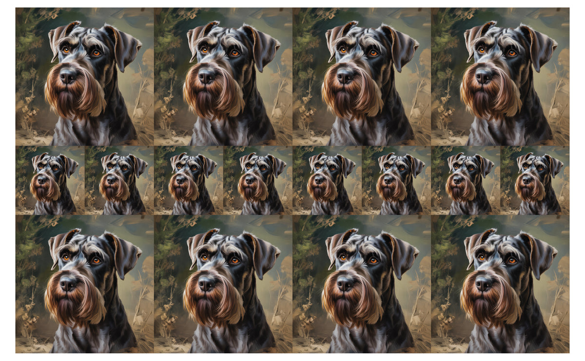 DecoCraft - Scenic Tiles Series - Oil Painting Pets - Giant Schnauzer