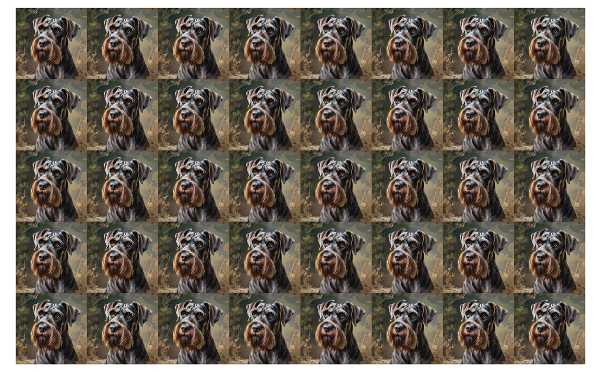 DecoCraft - Scenic Tiles Series - Oil Painting Pets - Giant Schnauzer