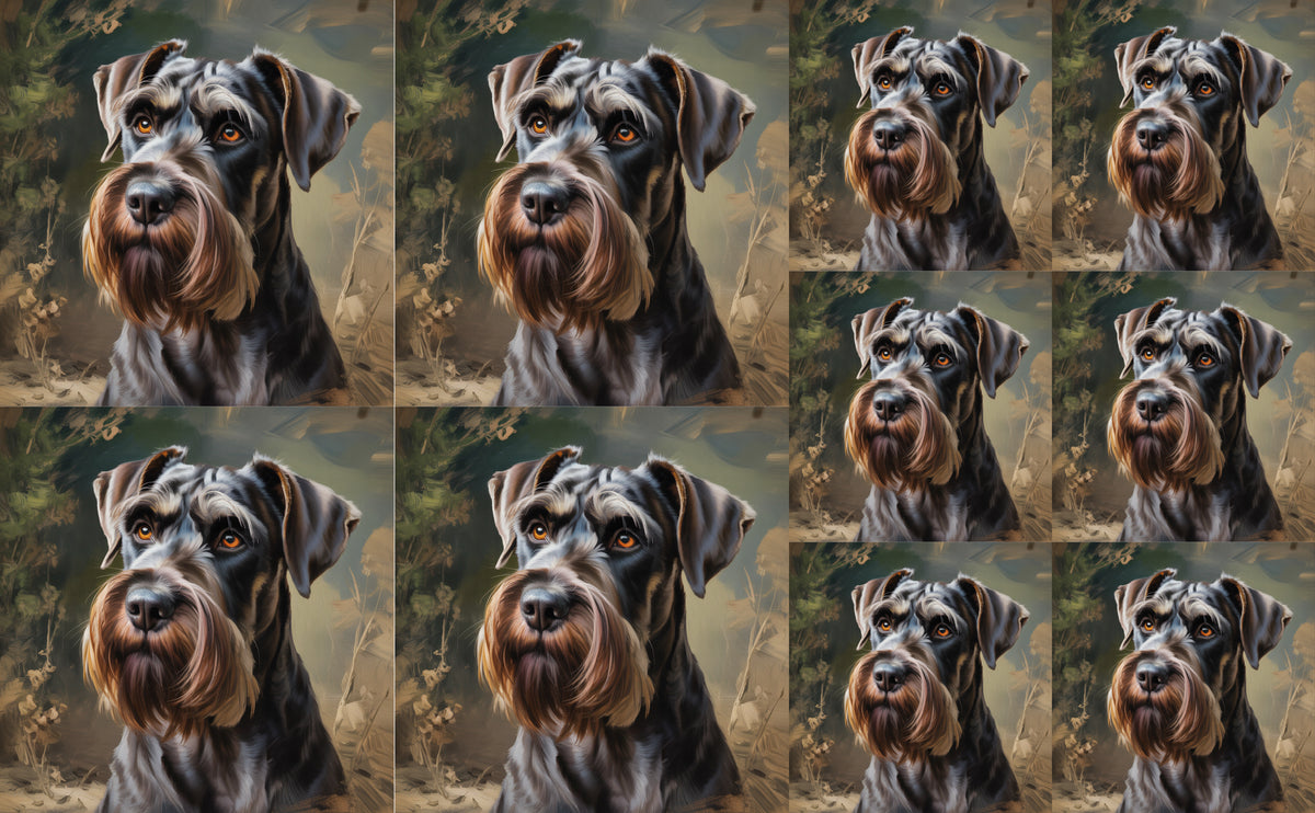 DecoCraft - Scenic Tiles Series - Oil Painting Pets - Giant Schnauzer
