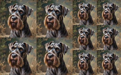 DecoCraft - Scenic Tiles Series - Oil Painting Pets - Giant Schnauzer