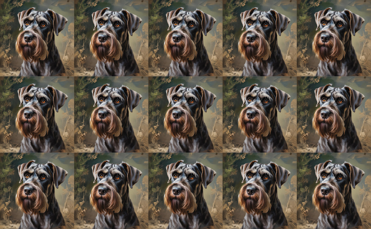 DecoCraft - Scenic Tiles Series - Oil Painting Pets - Giant Schnauzer