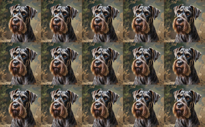 DecoCraft - Scenic Tiles Series - Oil Painting Pets - Giant Schnauzer