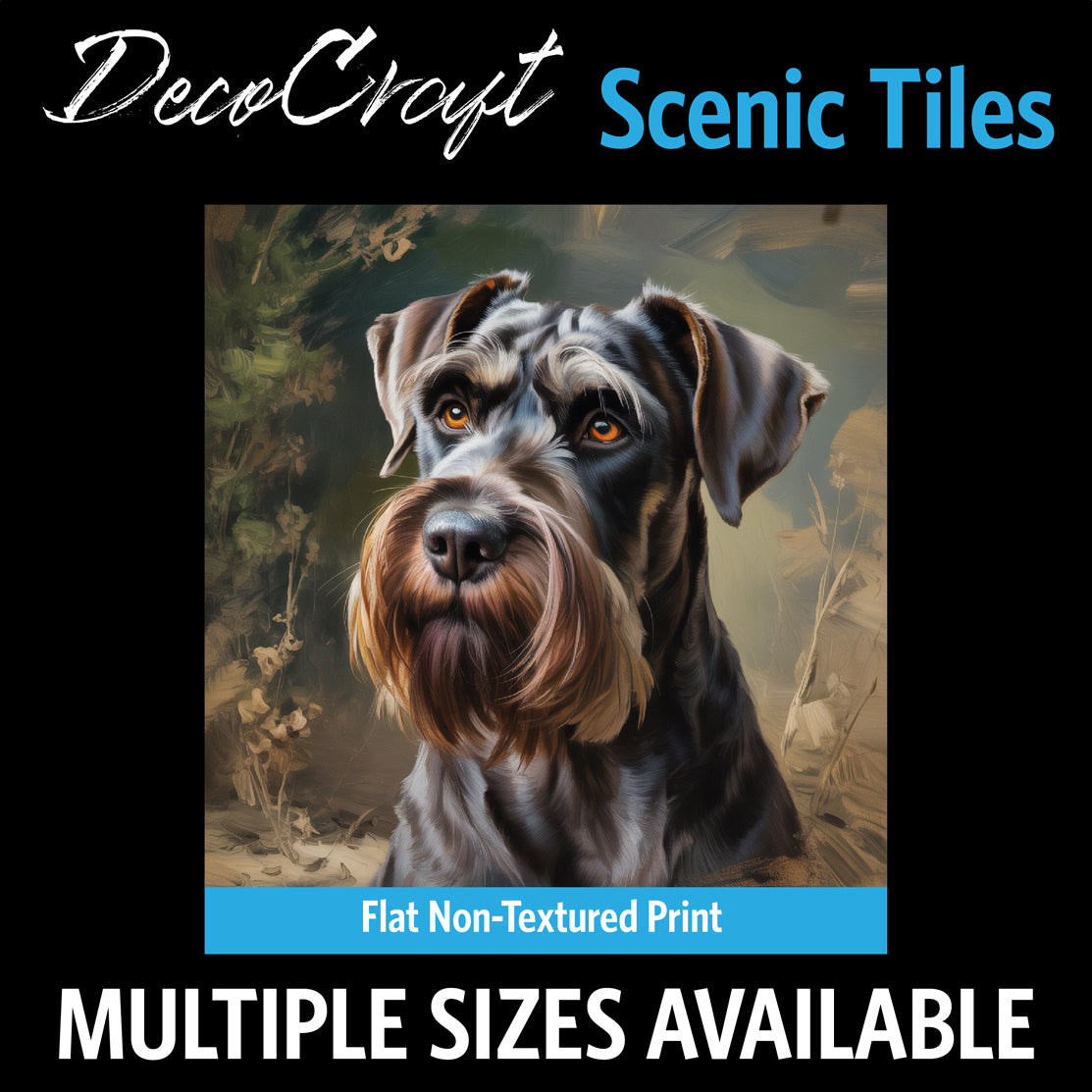 DecoCraft - Scenic Tiles Series - Oil Painting Pets - Giant Schnauzer