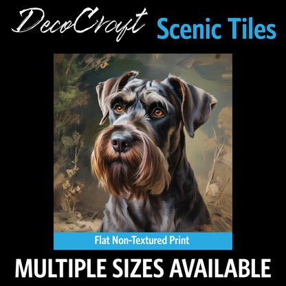 DecoCraft - Scenic Tiles Series - Oil Painting Pets - Giant Schnauzer