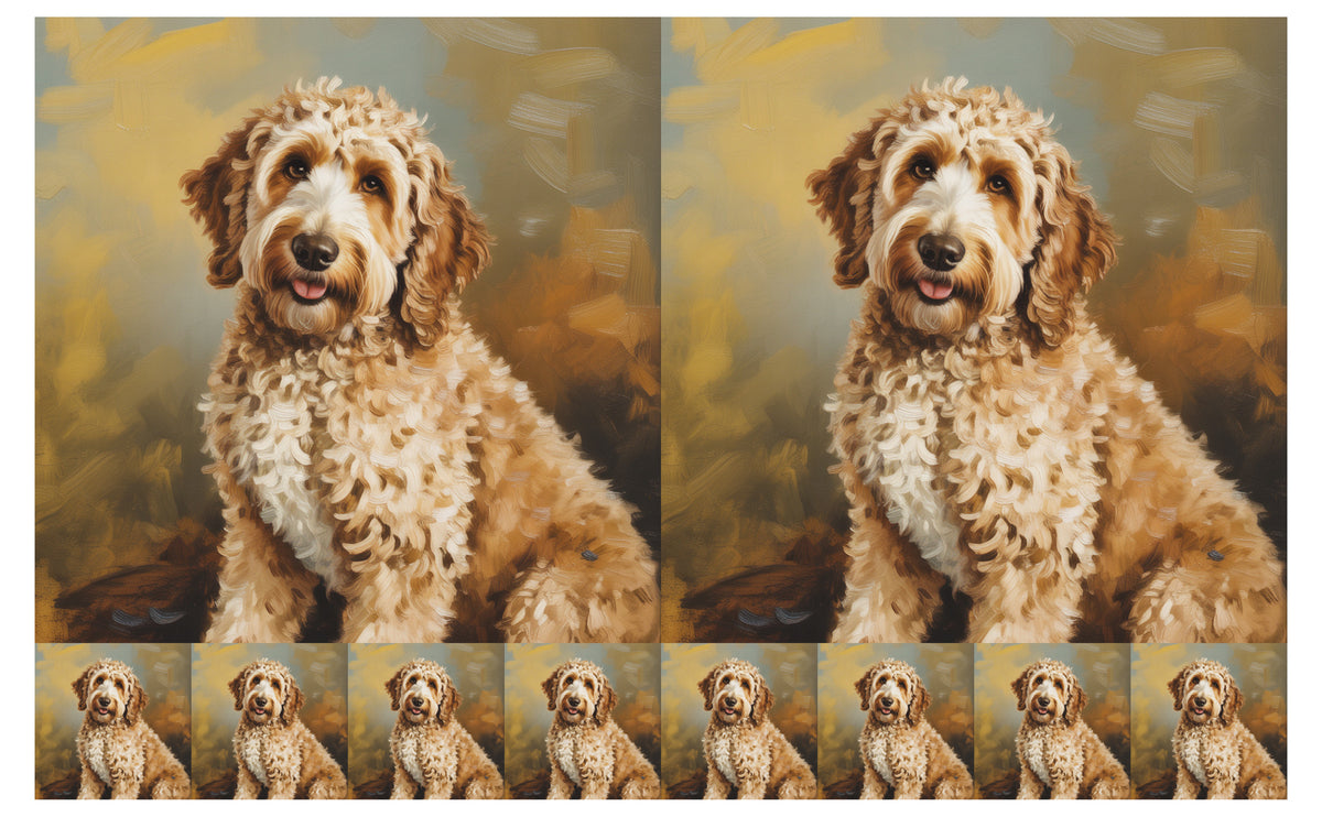 DecoCraft - Scenic Tiles Series - Oil Painting Pets - Golden Doodle