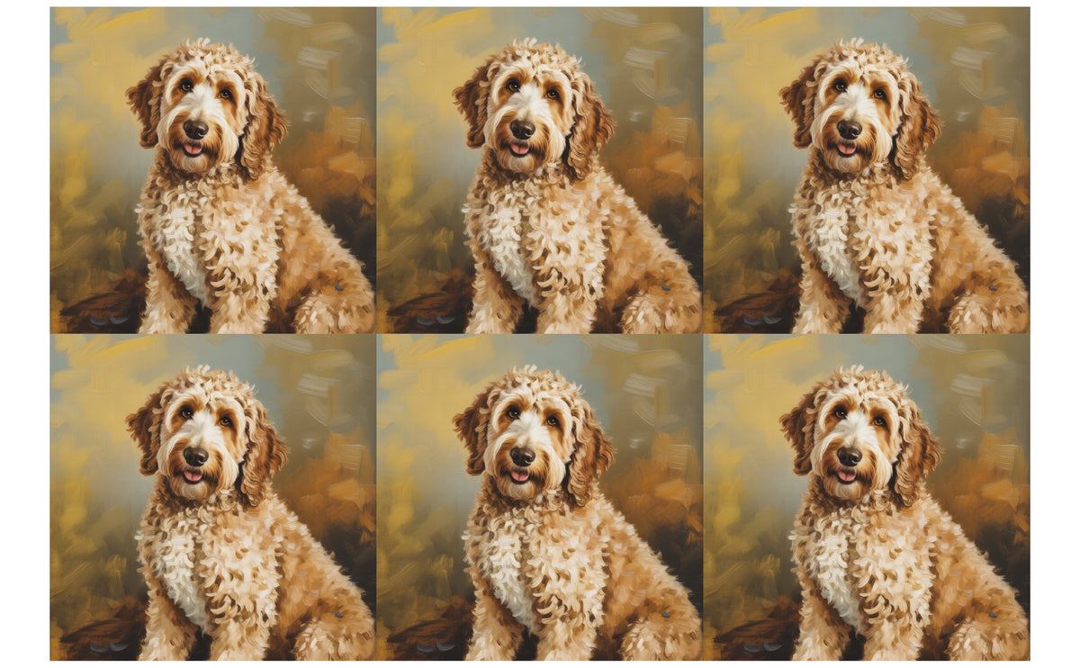DecoCraft - Scenic Tiles Series - Oil Painting Pets - Golden Doodle