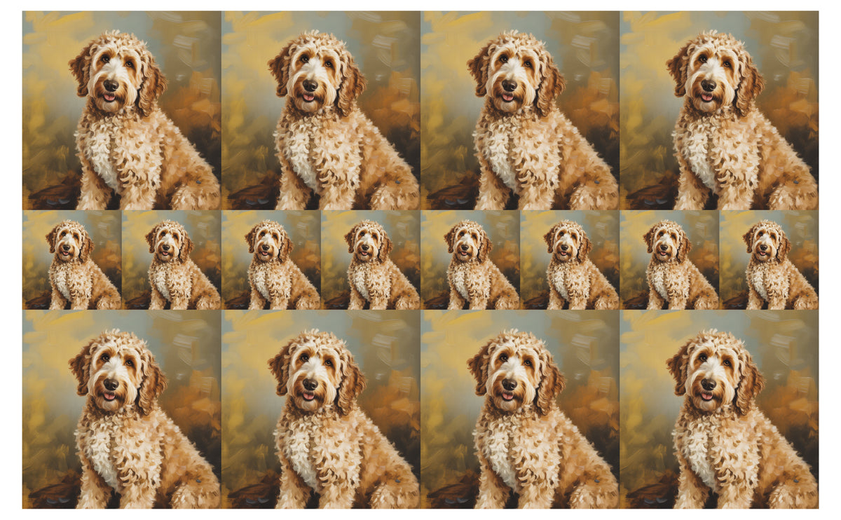 DecoCraft - Scenic Tiles Series - Oil Painting Pets - Golden Doodle